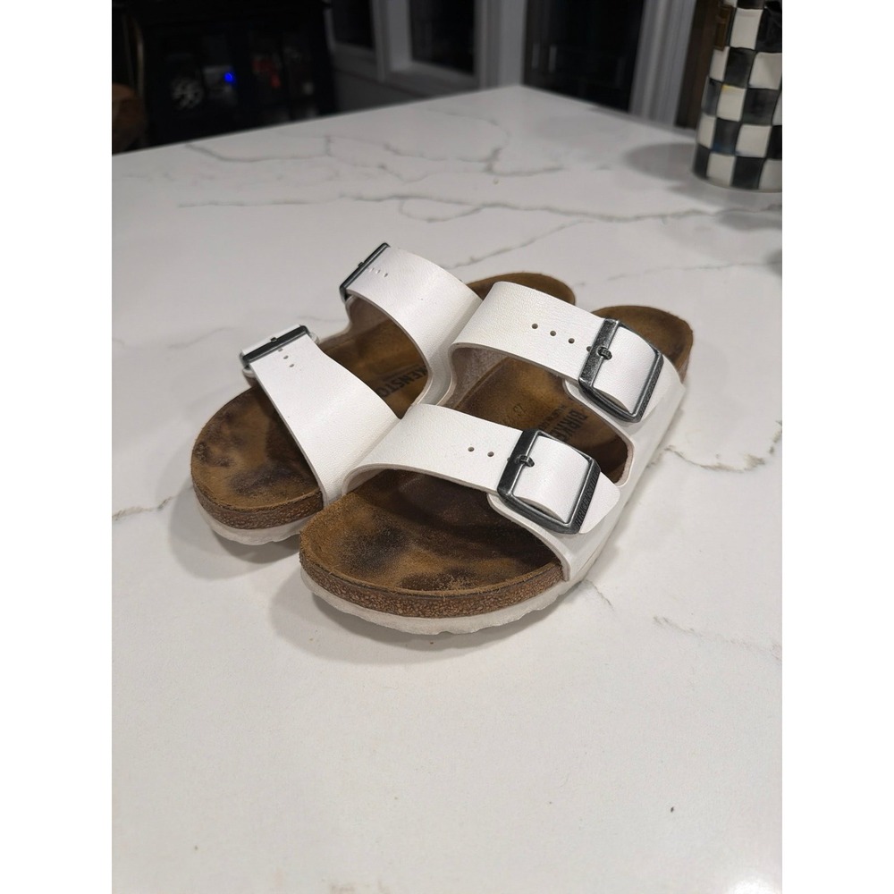 Birkenstock Arizona white sandals women's 38